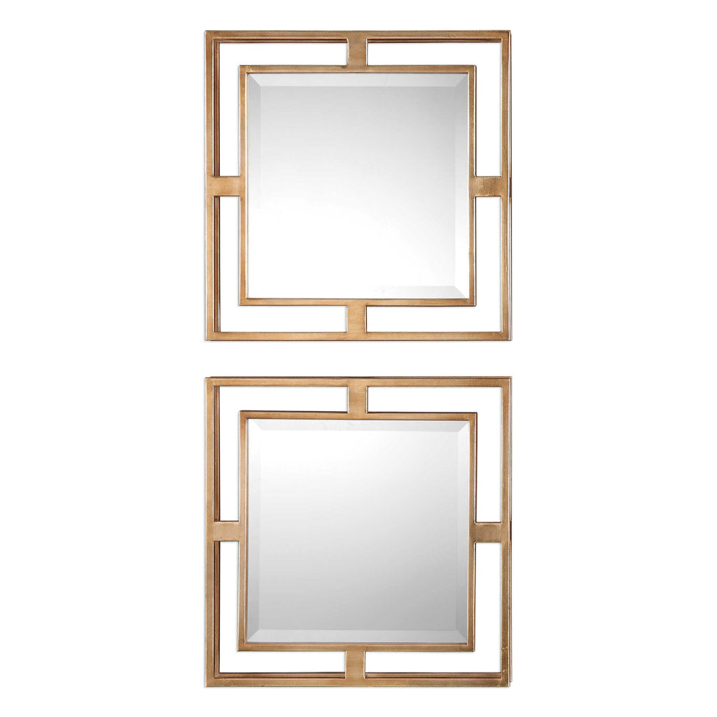 Allick Gold Square Mirrors Set/2