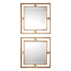 Allick Gold Square Mirrors Set/2