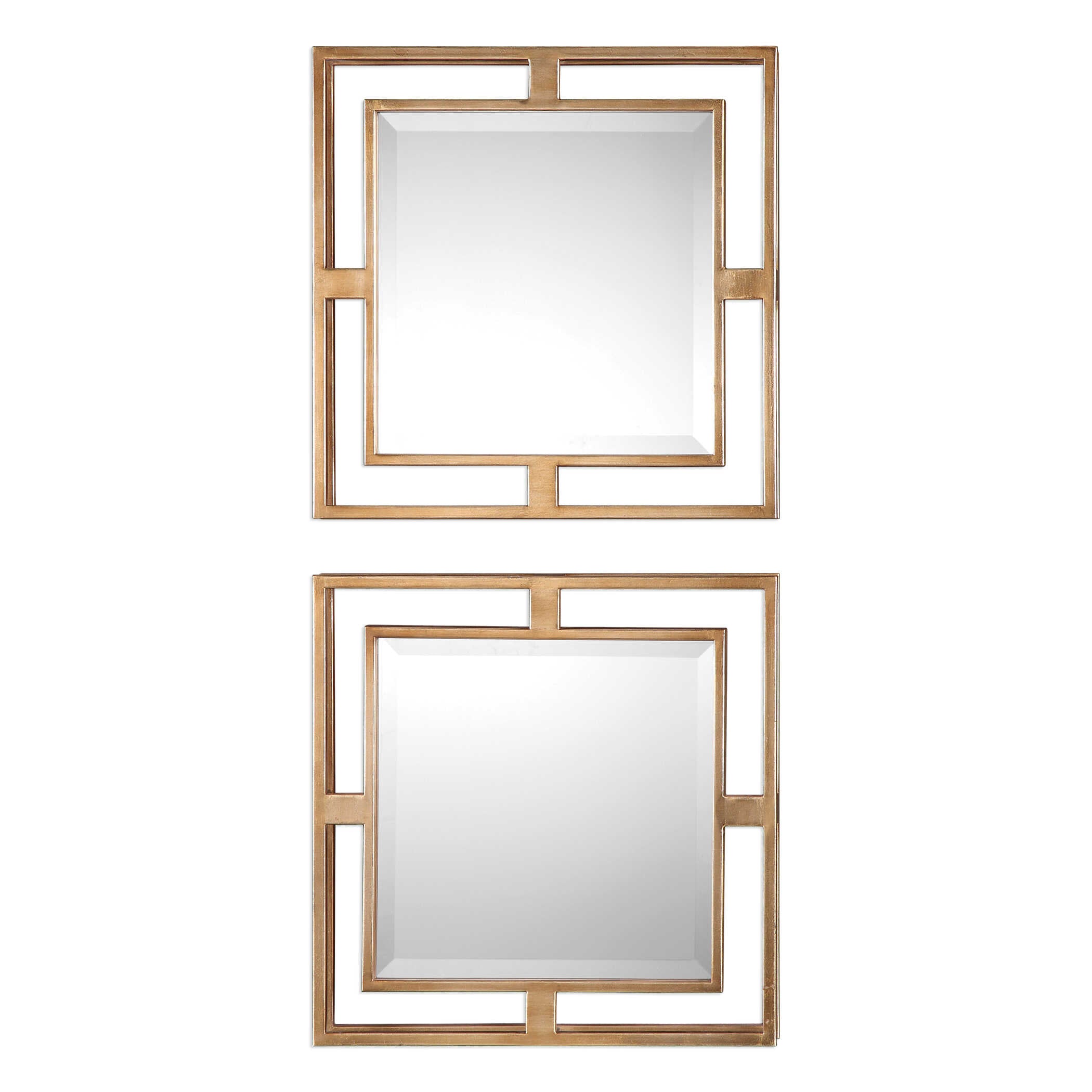 Allick Gold Square Mirrors Set/2
