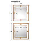 Allick Gold Square Mirrors Set/2