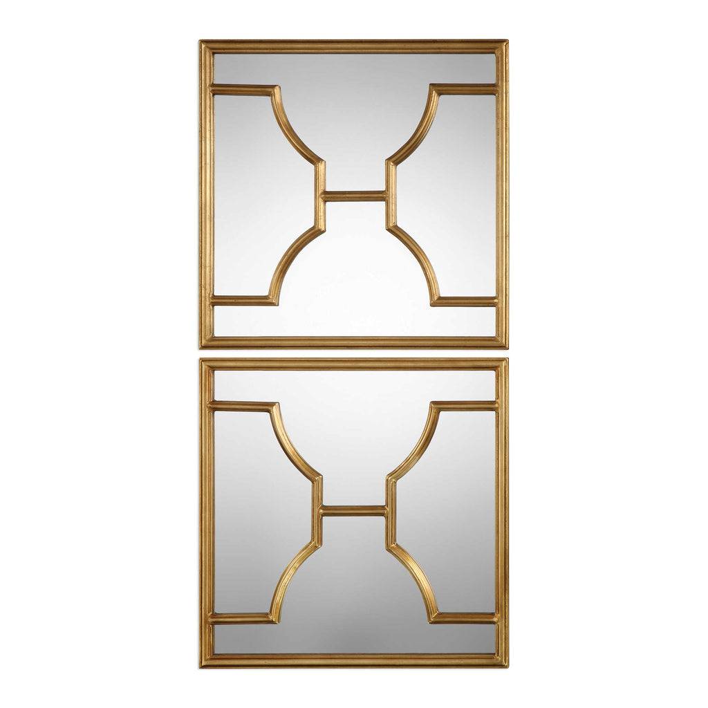 Misa Gold Square Mirrors Set/2