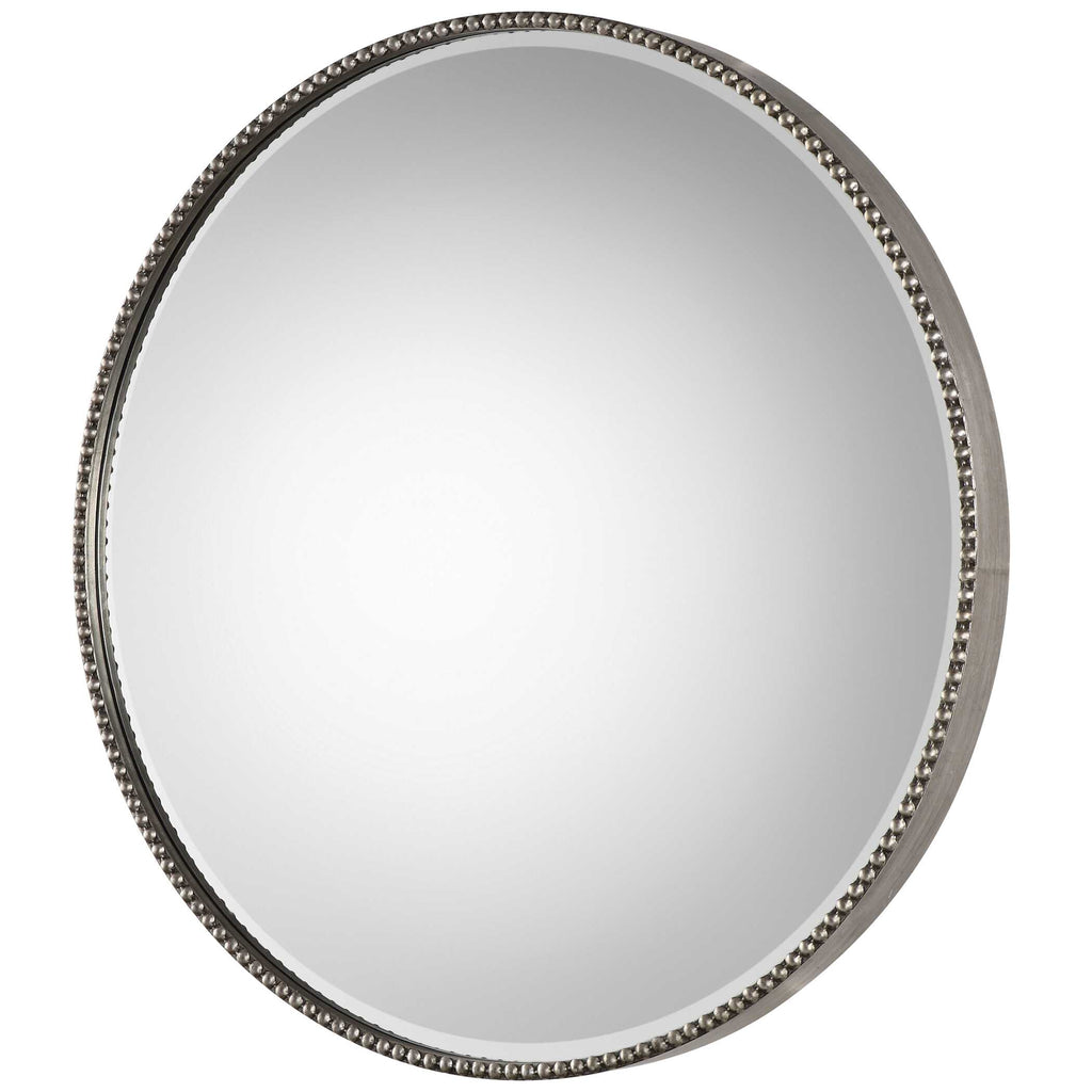 Stefania Beaded Round Mirror