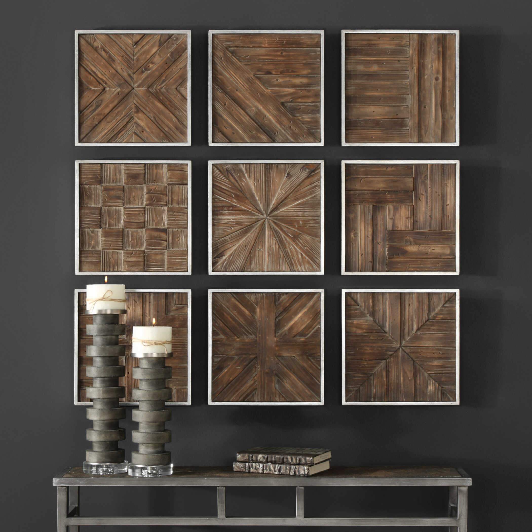 Bryndle Rustic Wooden Squares Set/9