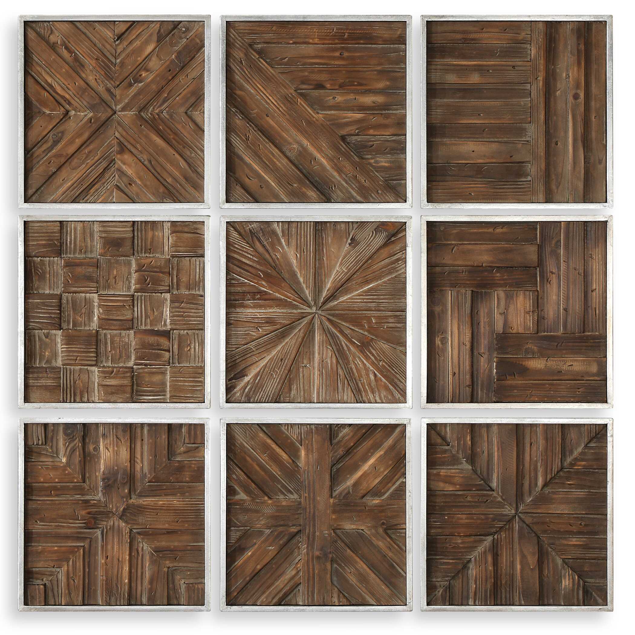 Bryndle Rustic Wooden Squares Set/9