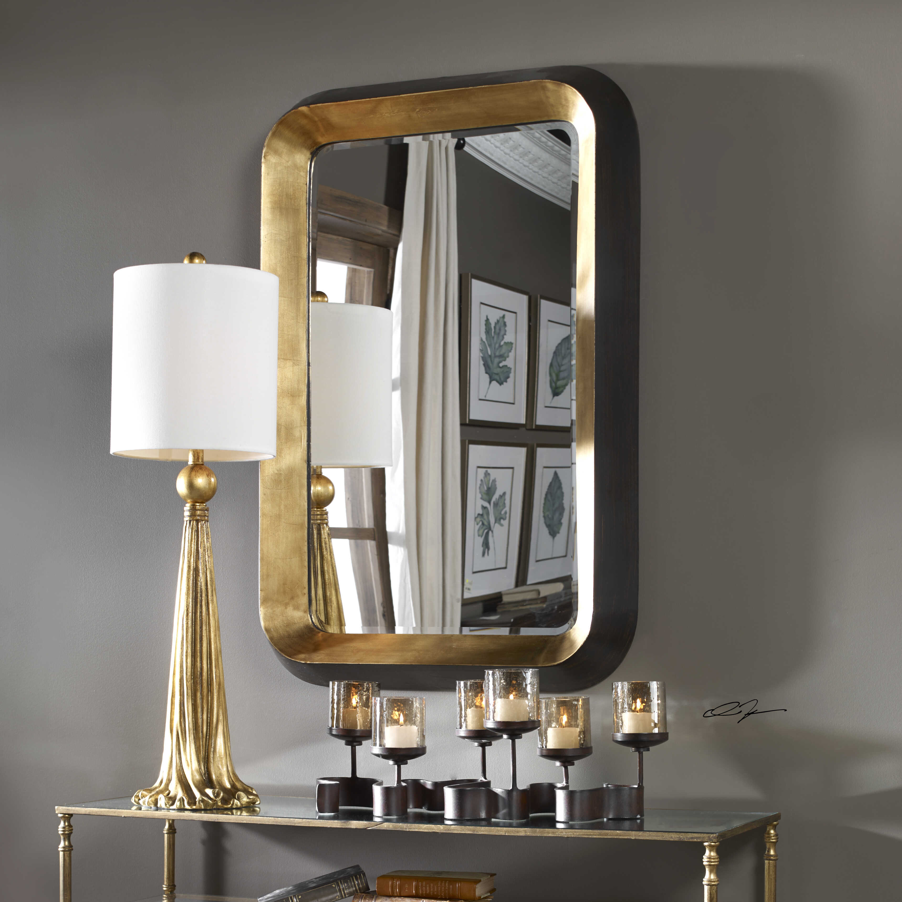 Niva Metallic Gold Wall Mirror