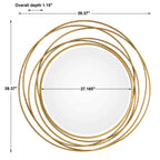 Whirlwind Gold Round Mirror