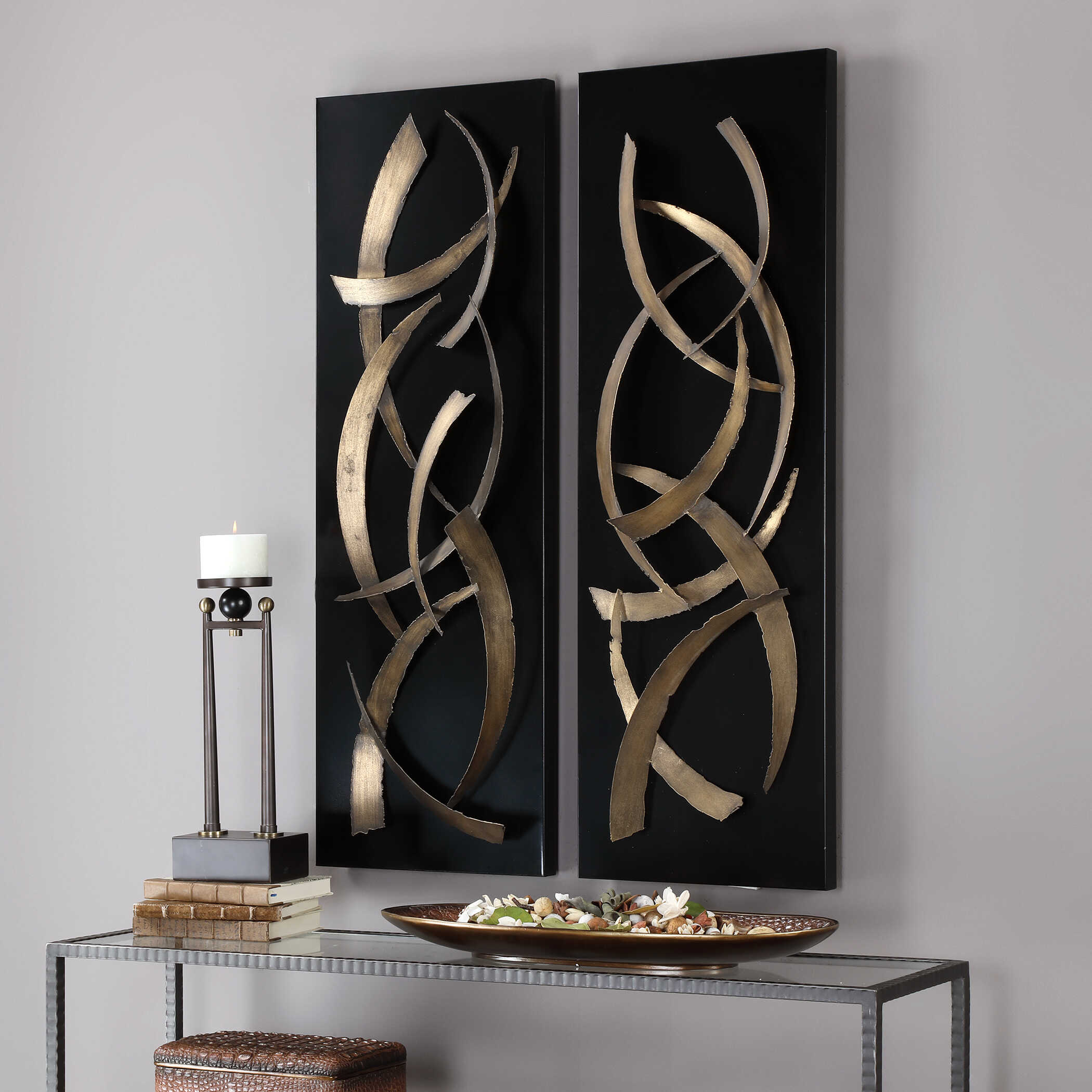 Brushstrokes Metal Wall Decor Set/2