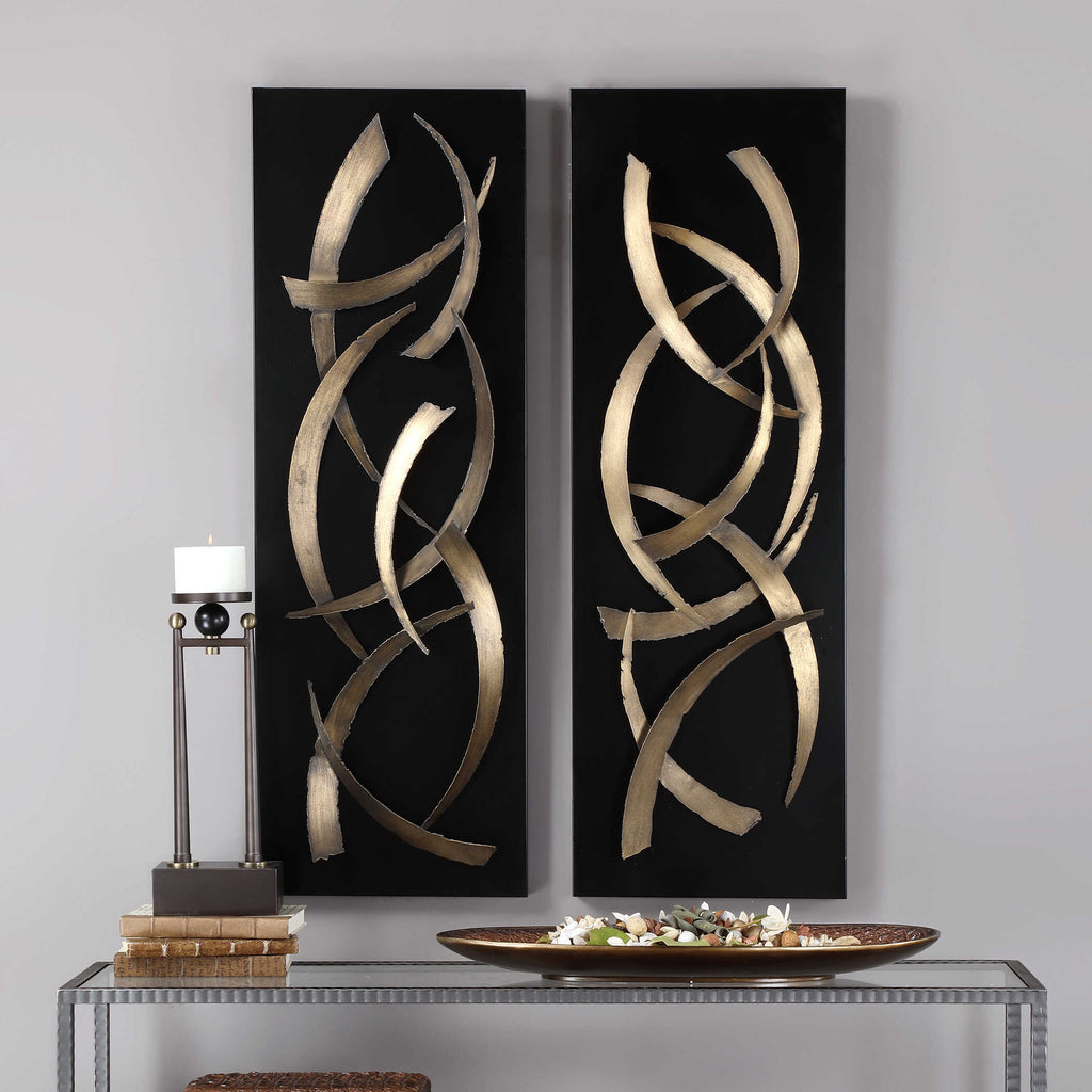 Brushstrokes Metal Wall Decor Set/2