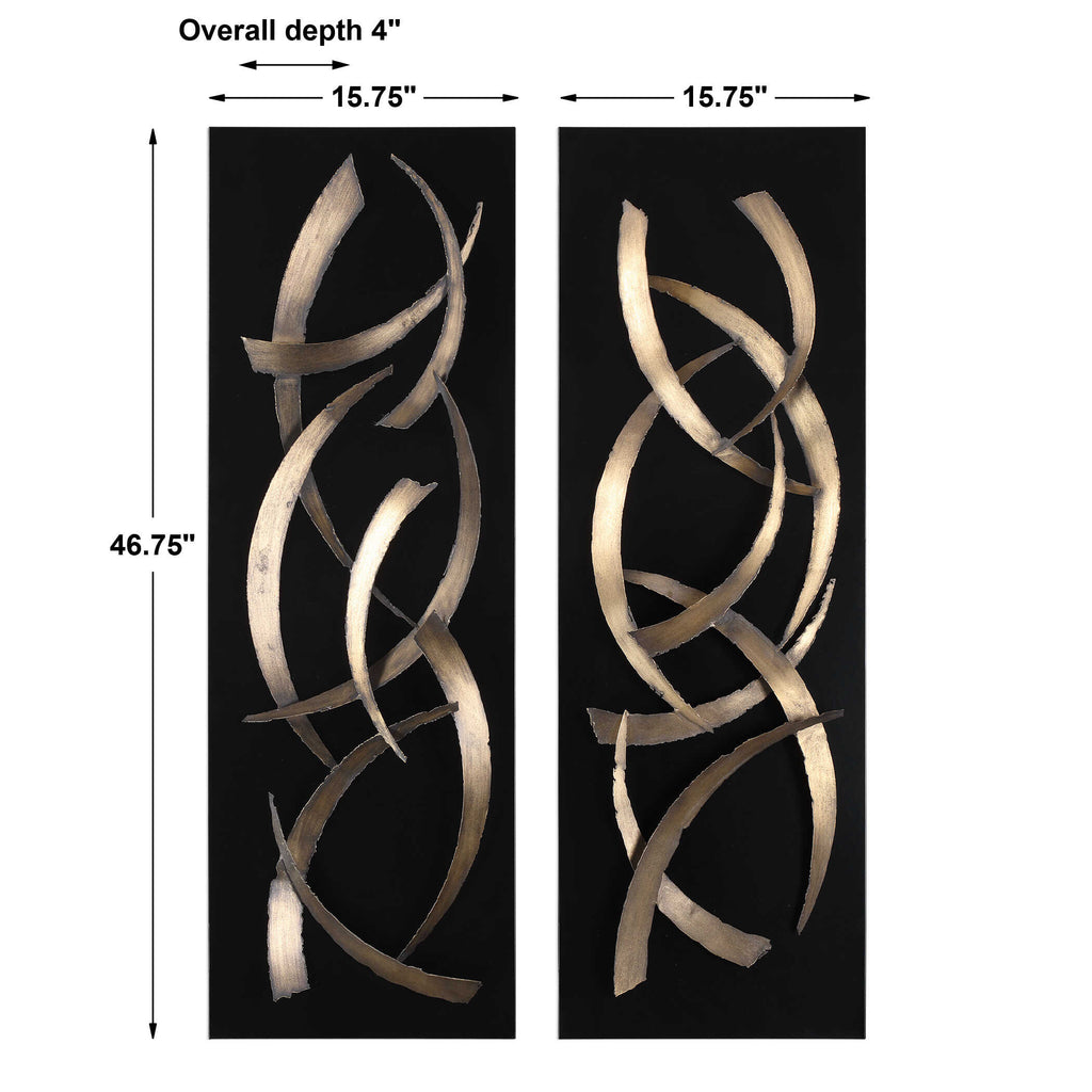 Brushstrokes Metal Wall Decor Set/2