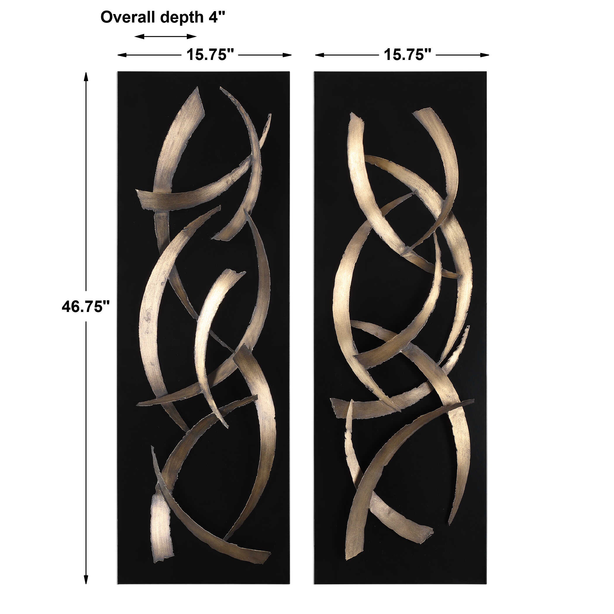 Brushstrokes Metal Wall Decor Set/2