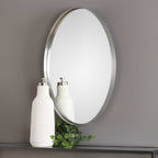 Pursley Brushed Nickel Oval Mirror