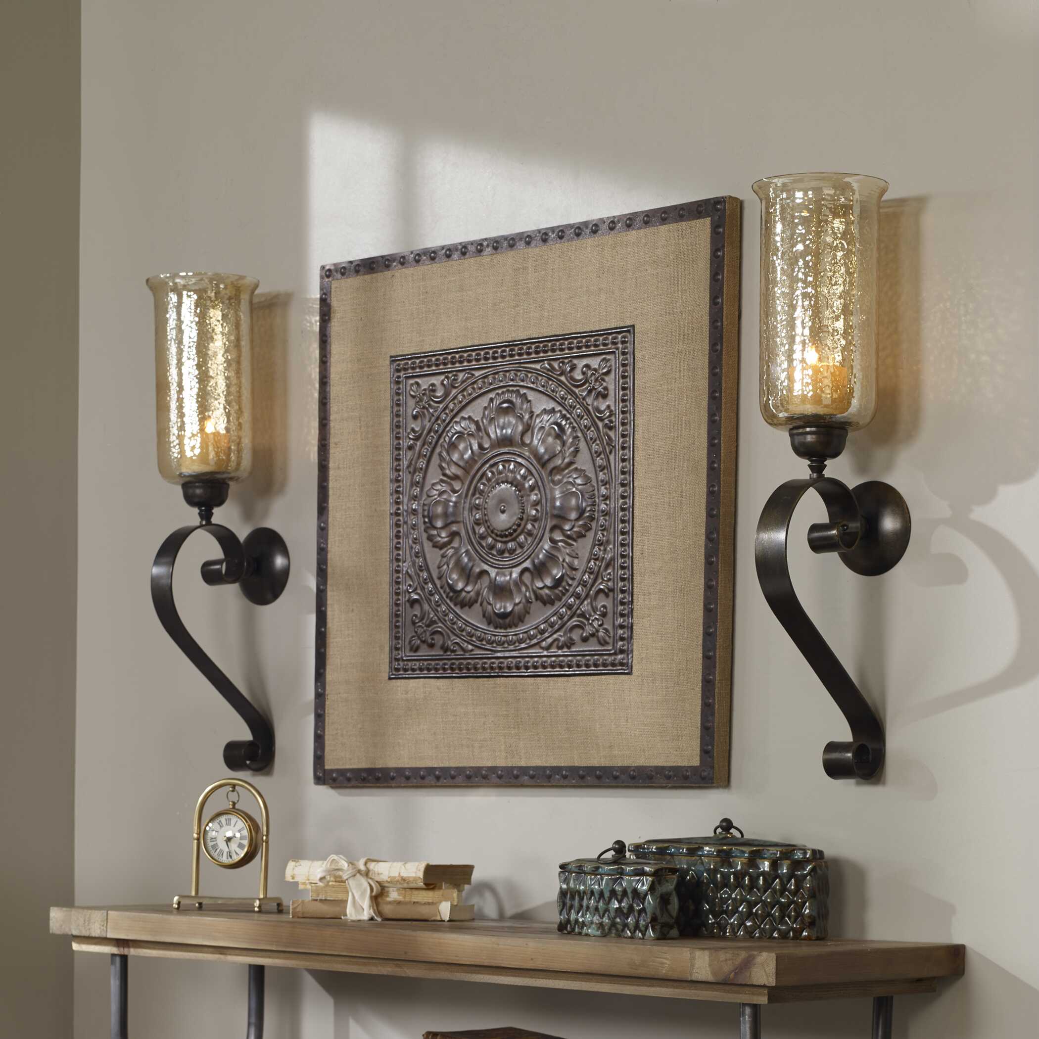 Joselyn Bronze Candle Wall Sconce