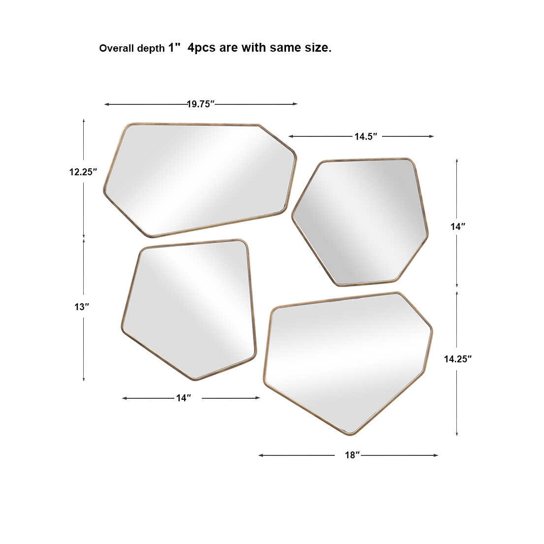 Linneah Modern Mirrors Set/4