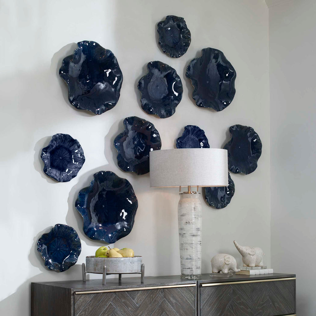Abella Blue Ceramic Wall Decor Set/3