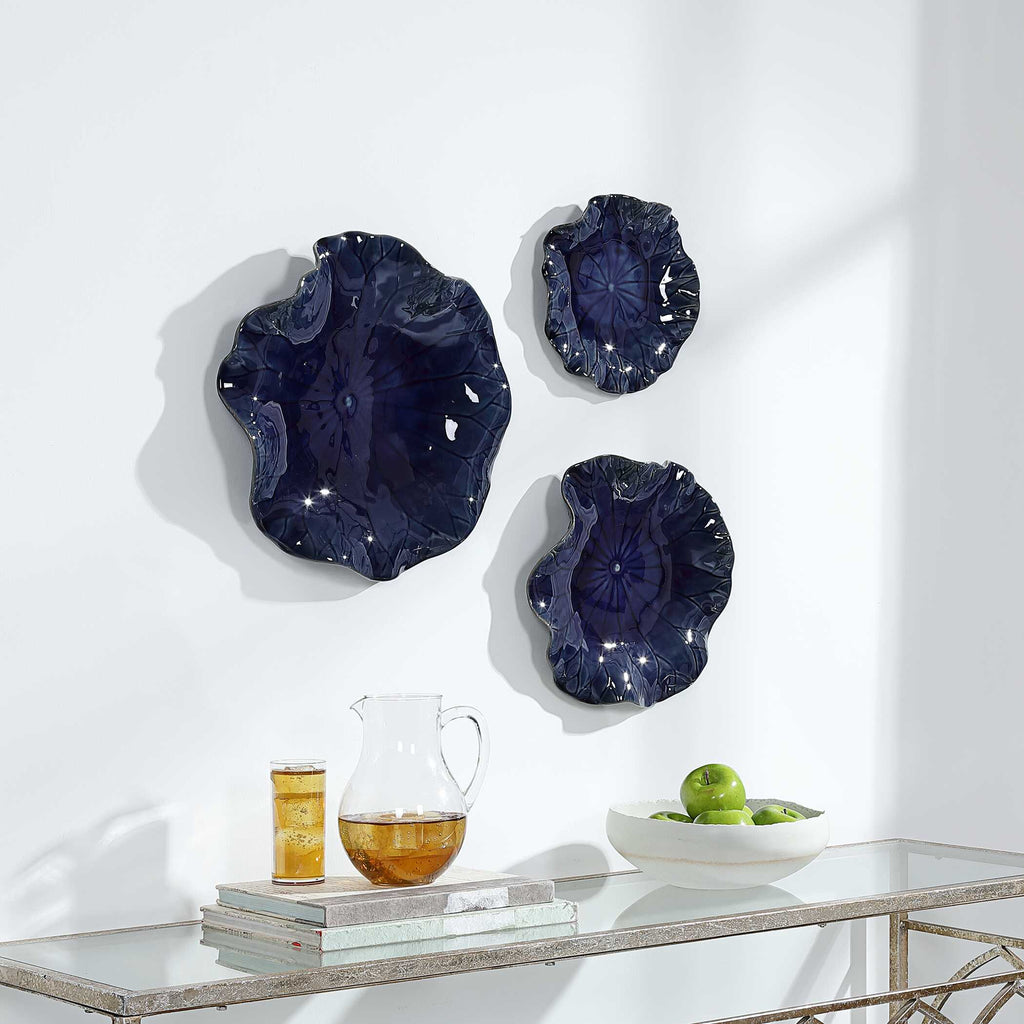 Abella Blue Ceramic Wall Decor Set/3