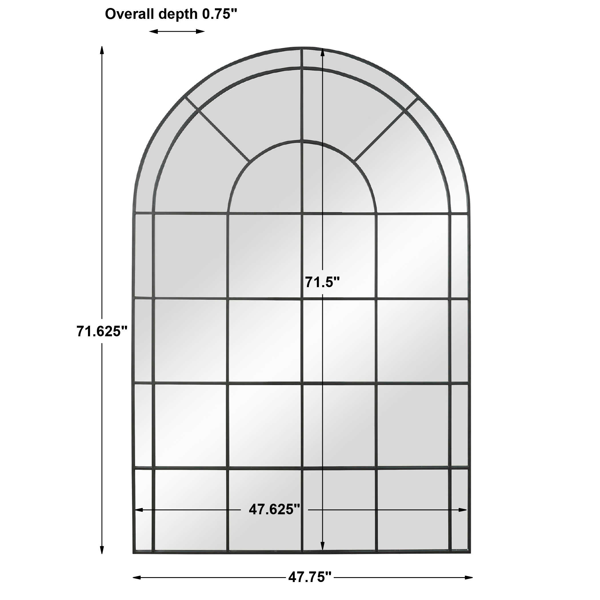 Grantola Black Arch Iron Mirror