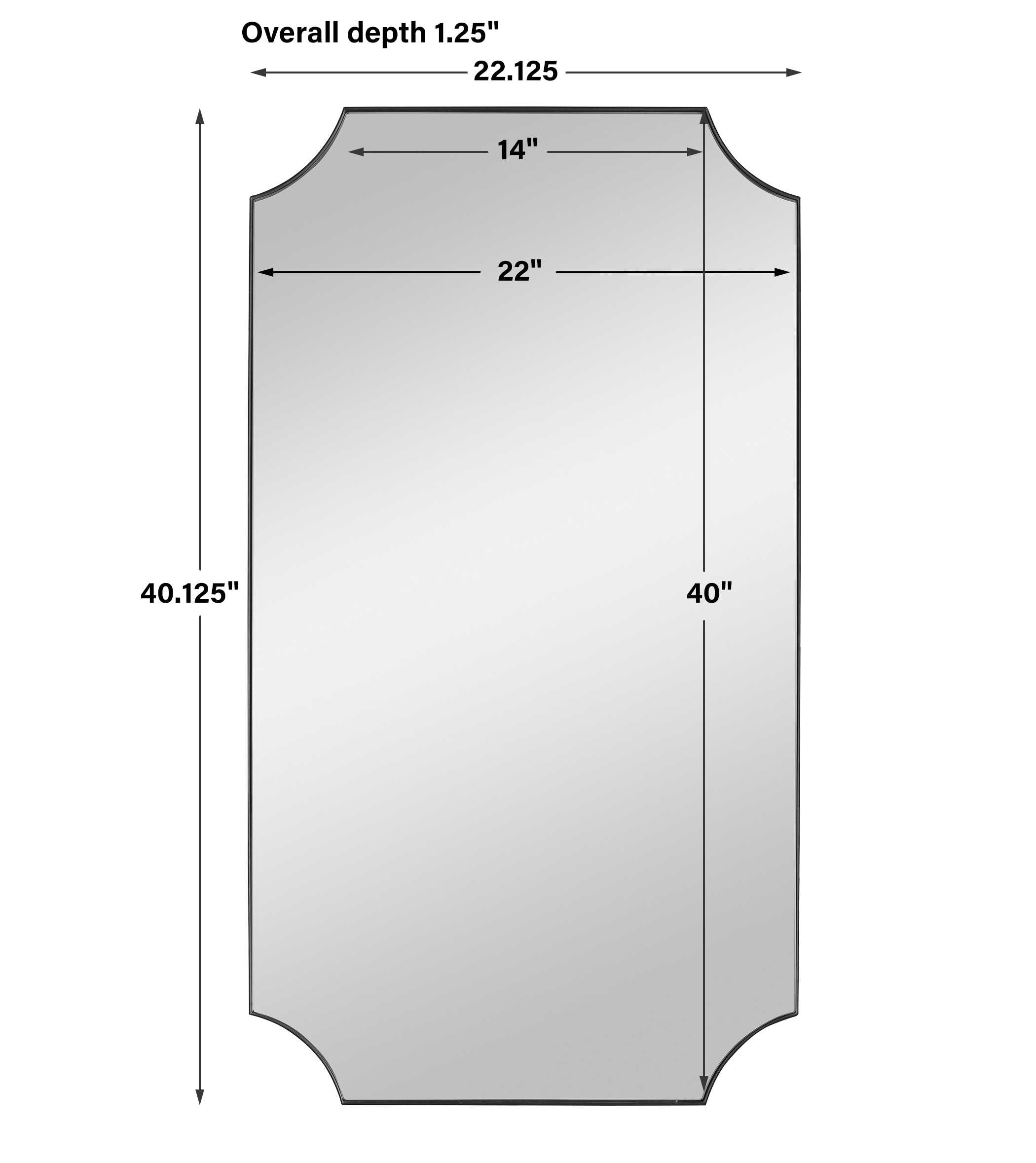 Lennox Black Scalloped Corner Mirror