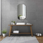 Lennox Nickel Scalloped Corner Mirror