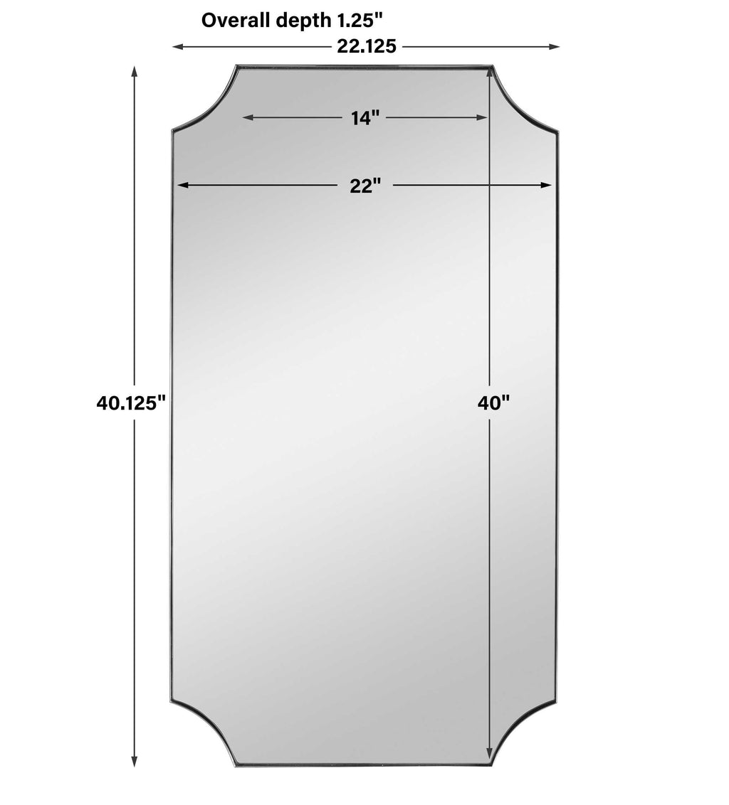 Lennox Nickel Scalloped Corner Mirror