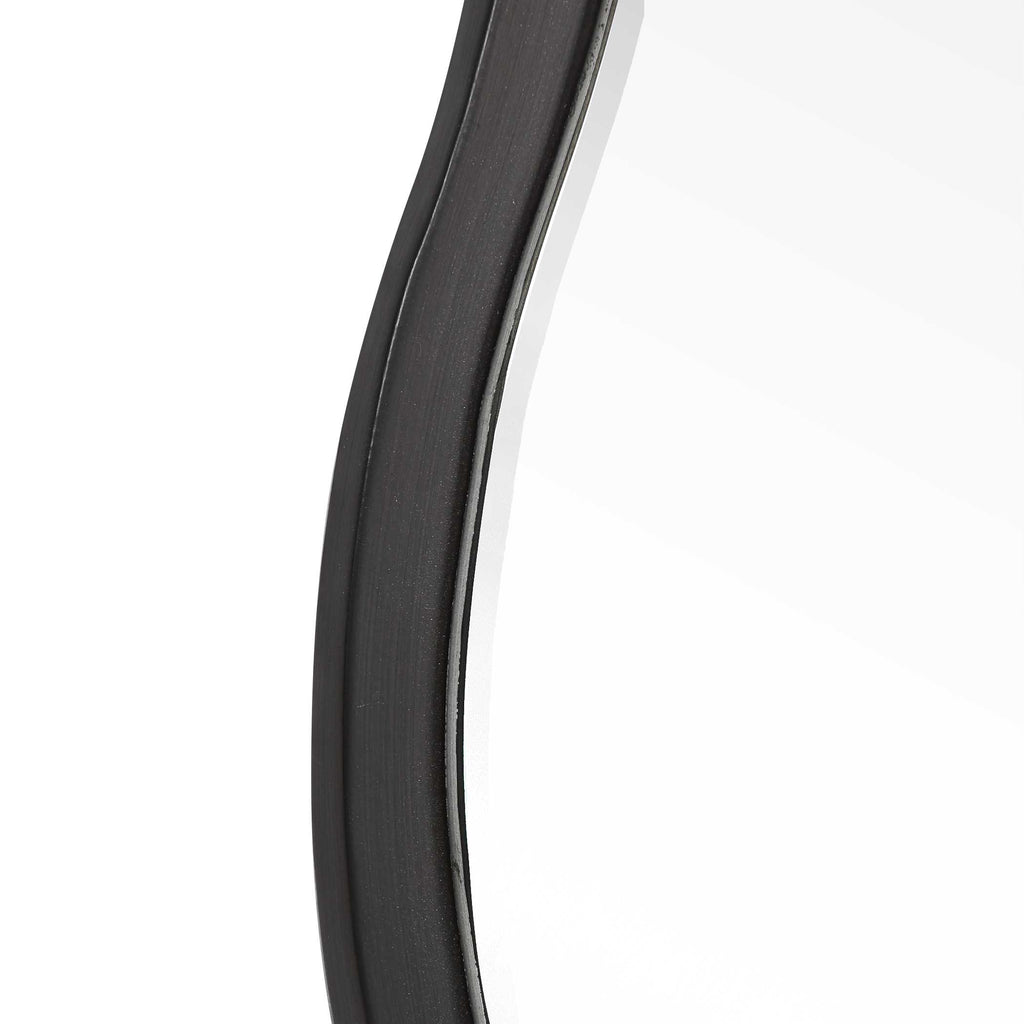 Aneta Black Round Mirror