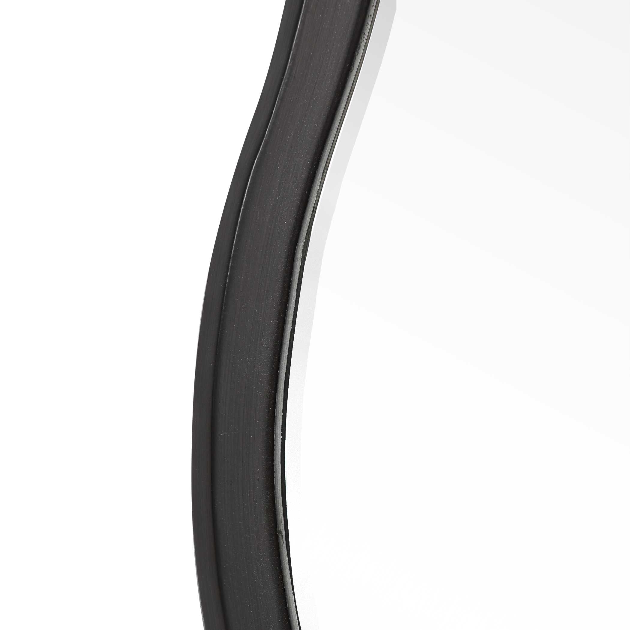 Aneta Black Round Mirror