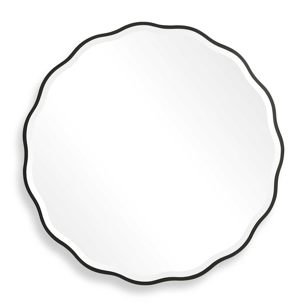 Aneta Black Round Mirror