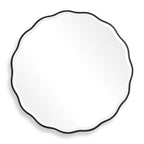 Aneta Black Round Mirror