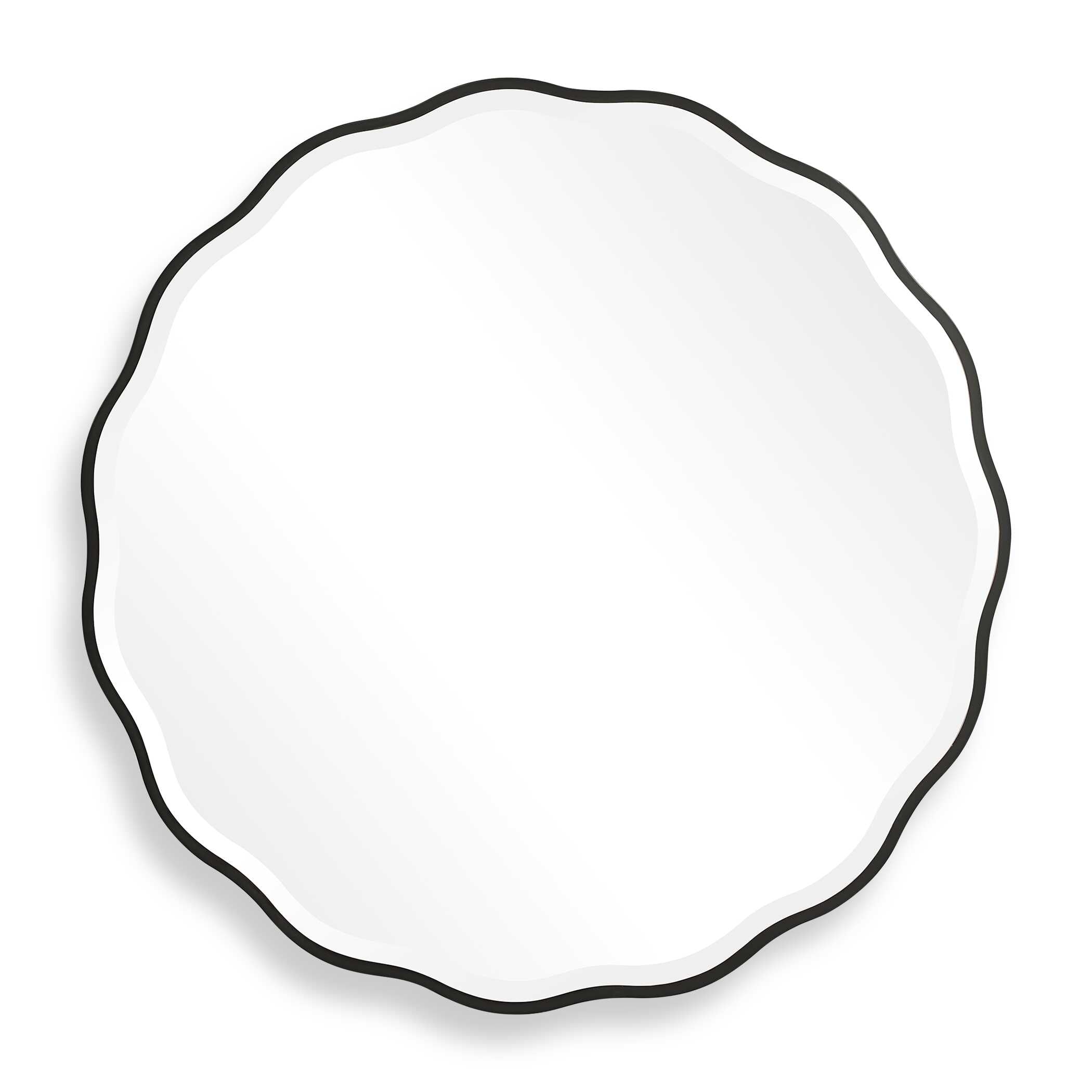 Aneta Black Round Mirror