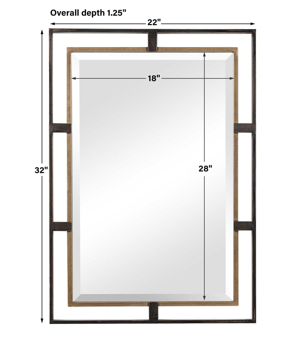 Carrizo Gold & Bronze Rectangle Mirror
