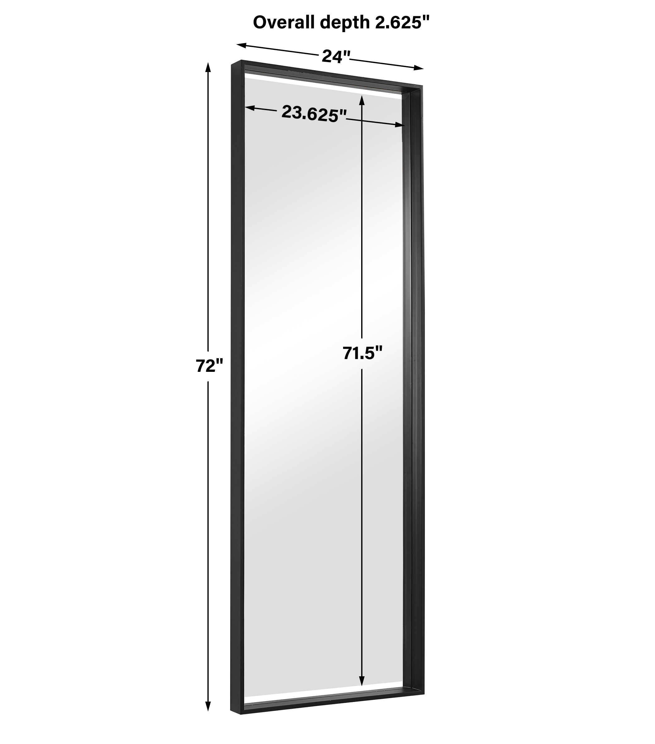 Kahn Oversized Black Rectangular Mirror