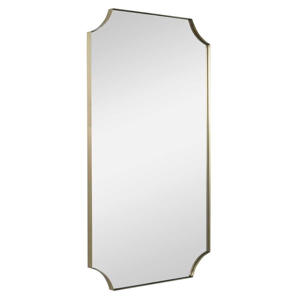 Lennox Brass Scalloped Corner Mirror