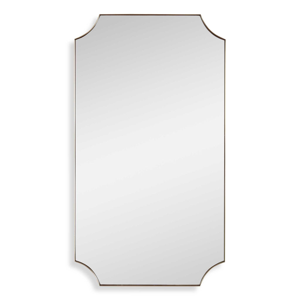 Lennox Brass Scalloped Corner Mirror