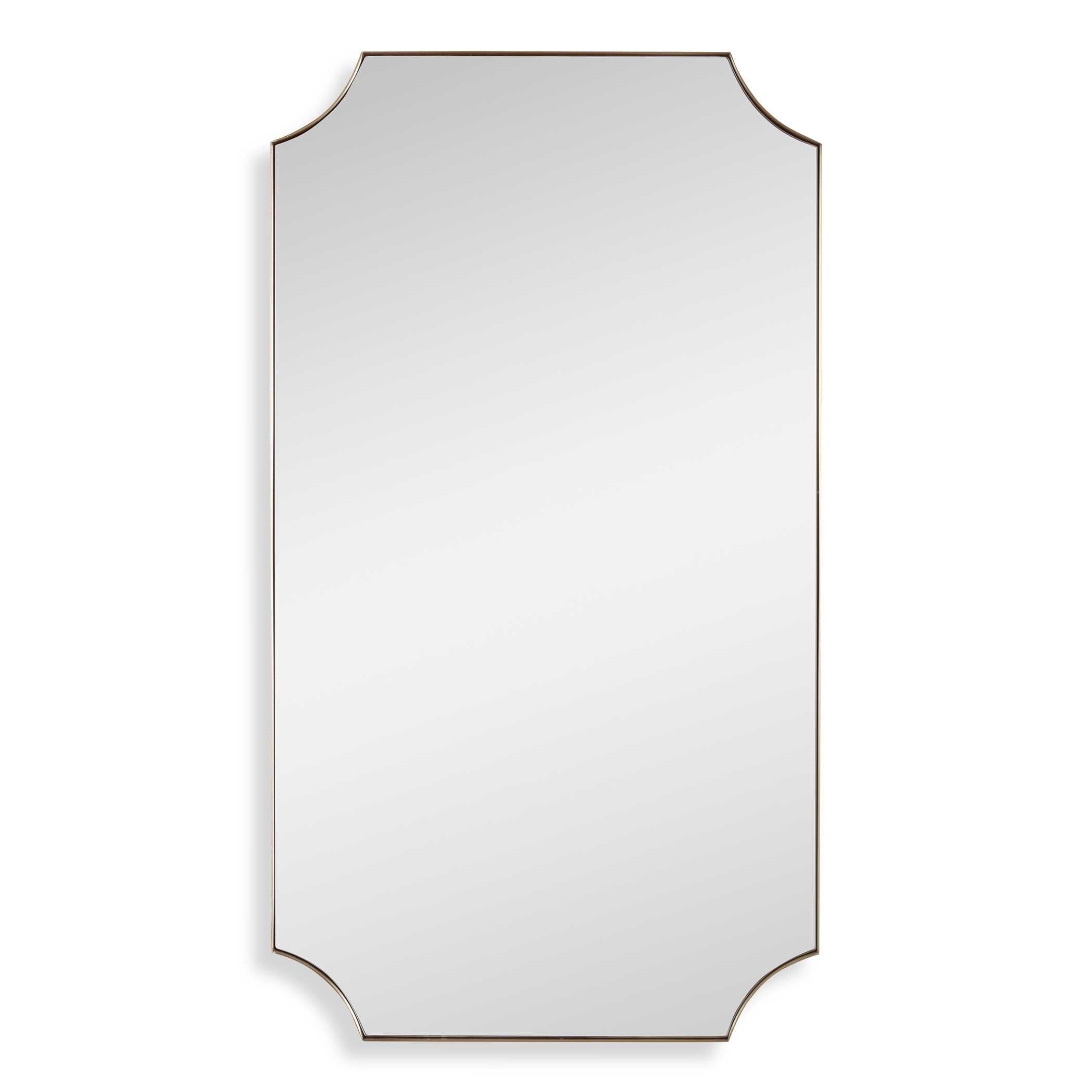 Lennox Brass Scalloped Corner Mirror