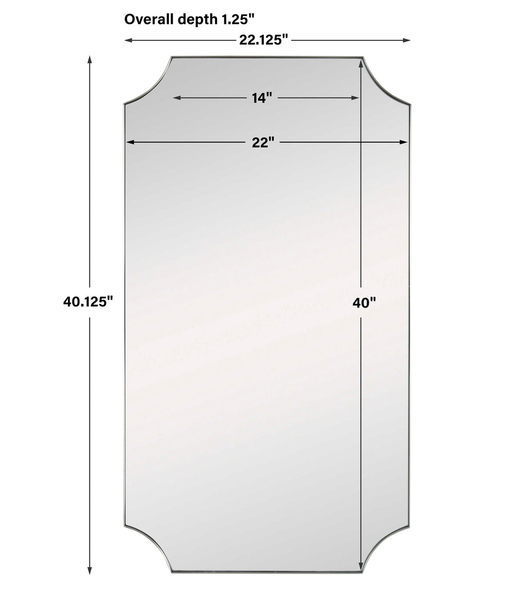 Lennox Brass Scalloped Corner Mirror