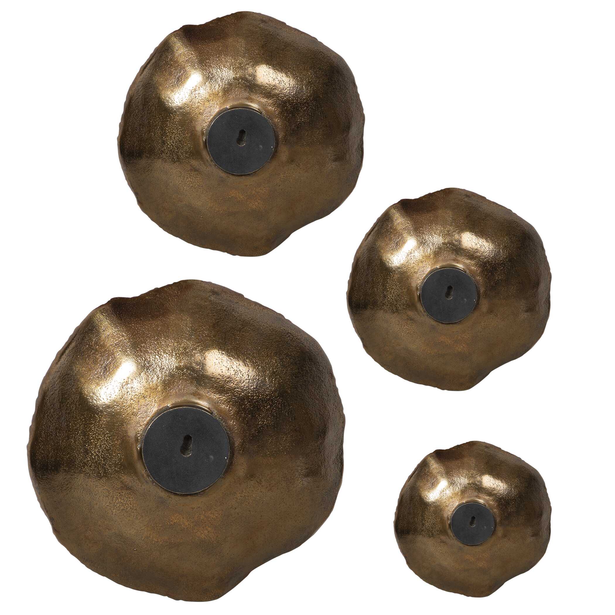 Lucky Coins Brass Wall Bowls Set/4