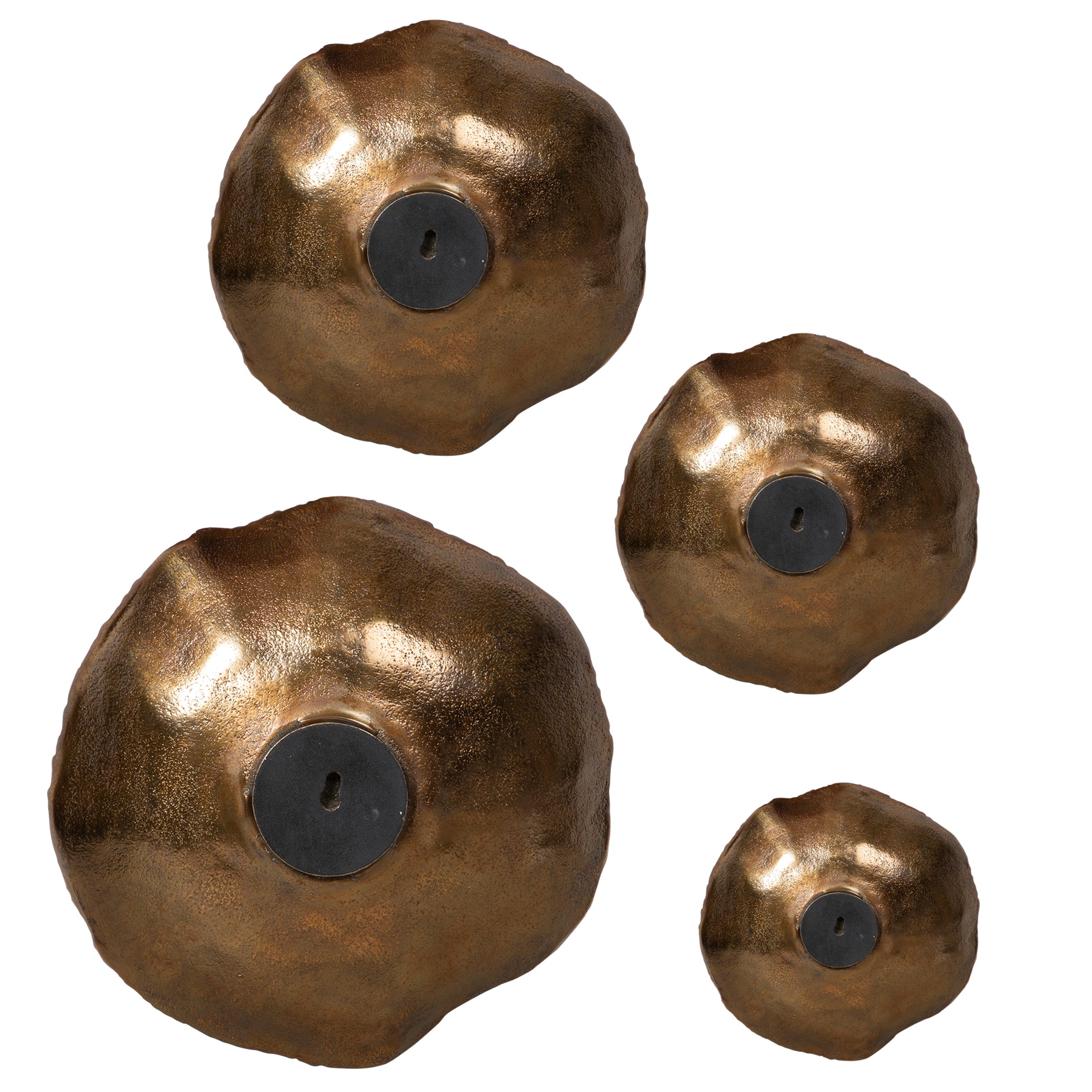 Lucky Coins Brass Wall Bowls Set/4