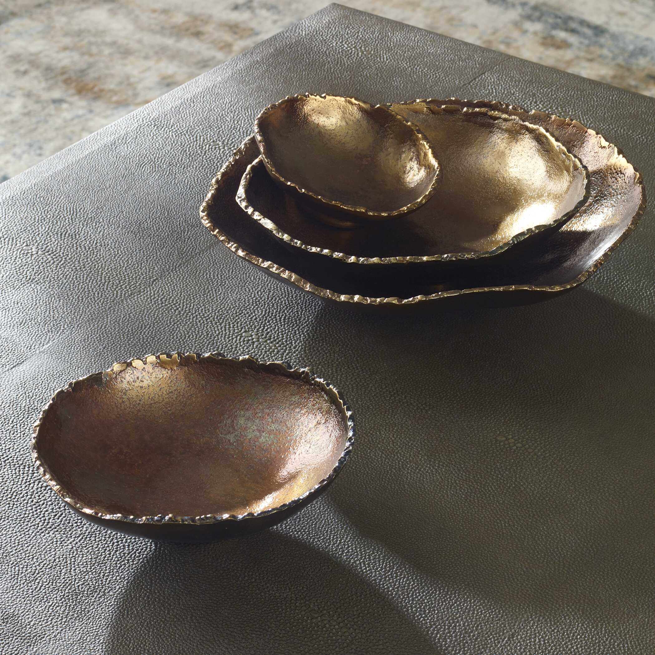 Lucky Coins Brass Wall Bowls Set/4