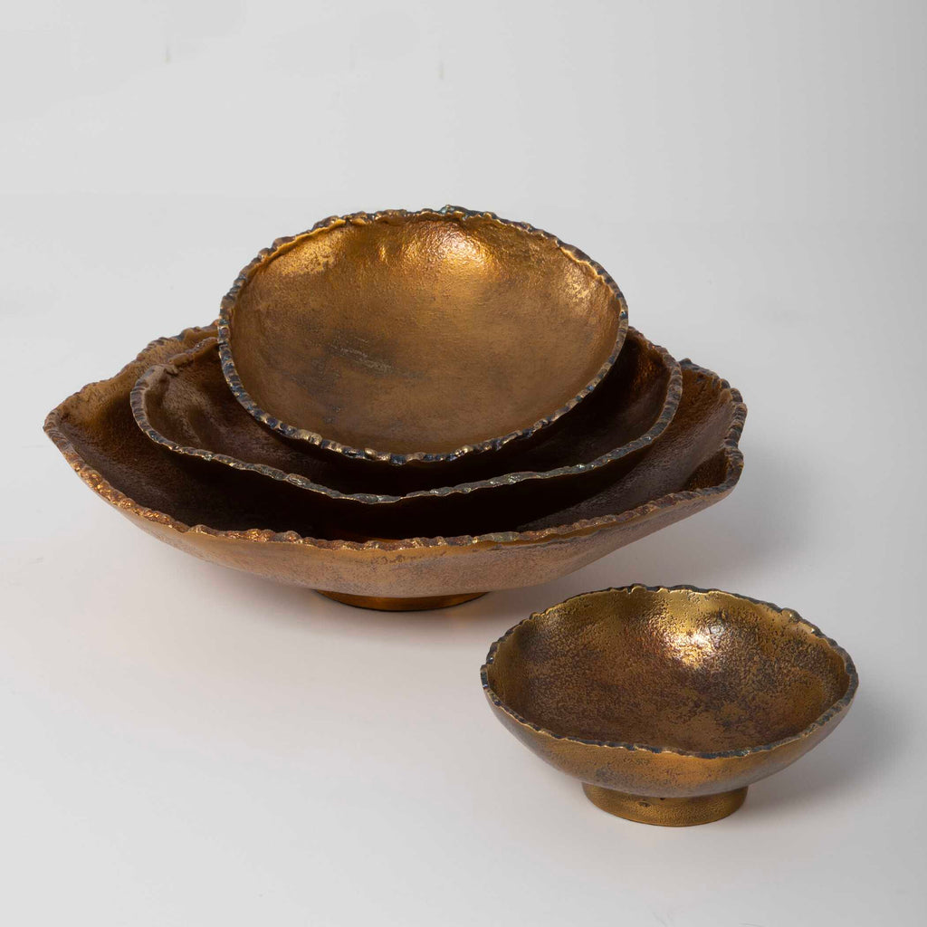 Lucky Coins Brass Wall Bowls Set/4