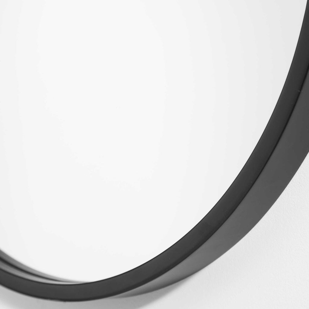 Varina Minimalist Black Oval Mirror