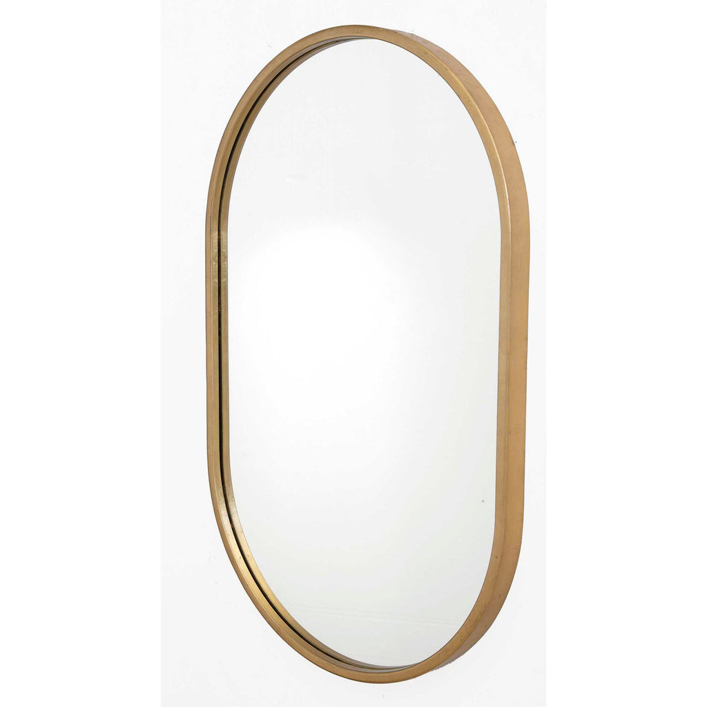 Varina Minimalist Gold Oval Mirror