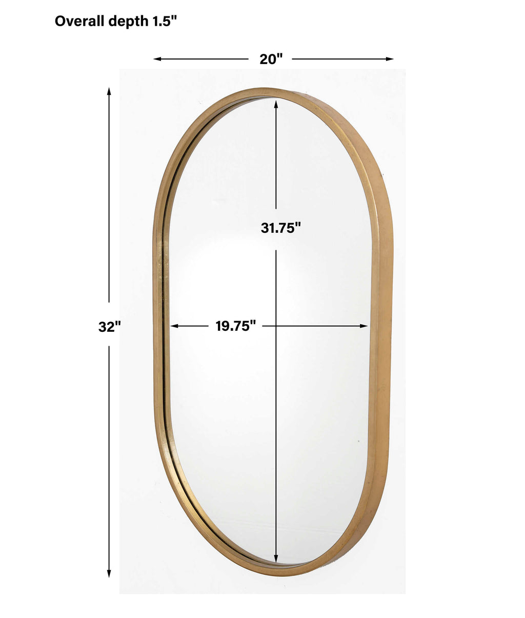 Varina Minimalist Gold Oval Mirror