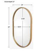 Varina Minimalist Gold Oval Mirror
