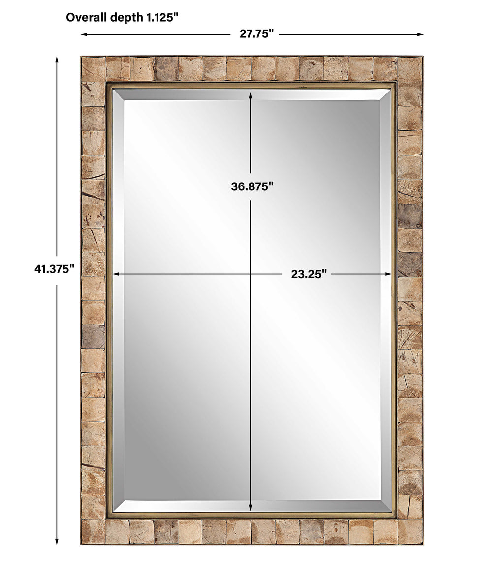 Coconut Shell Frame Cocos Coconut Shell Mirror – Model Home Accents