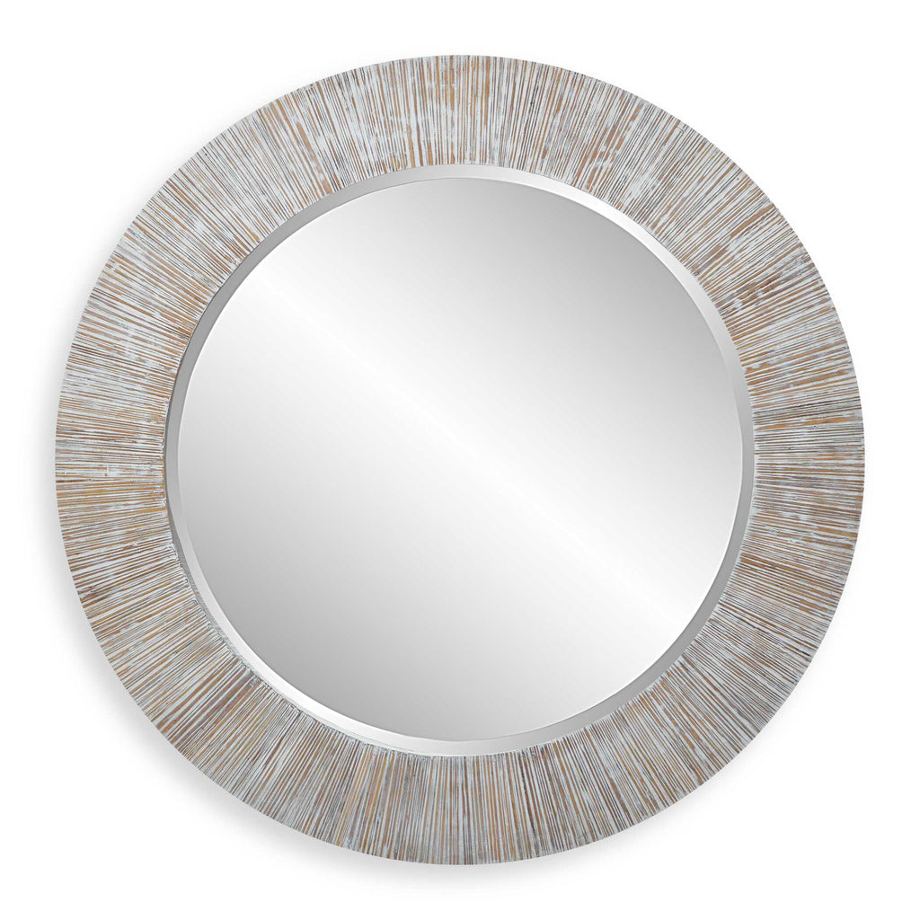 Repose Whitewash Round Mirror