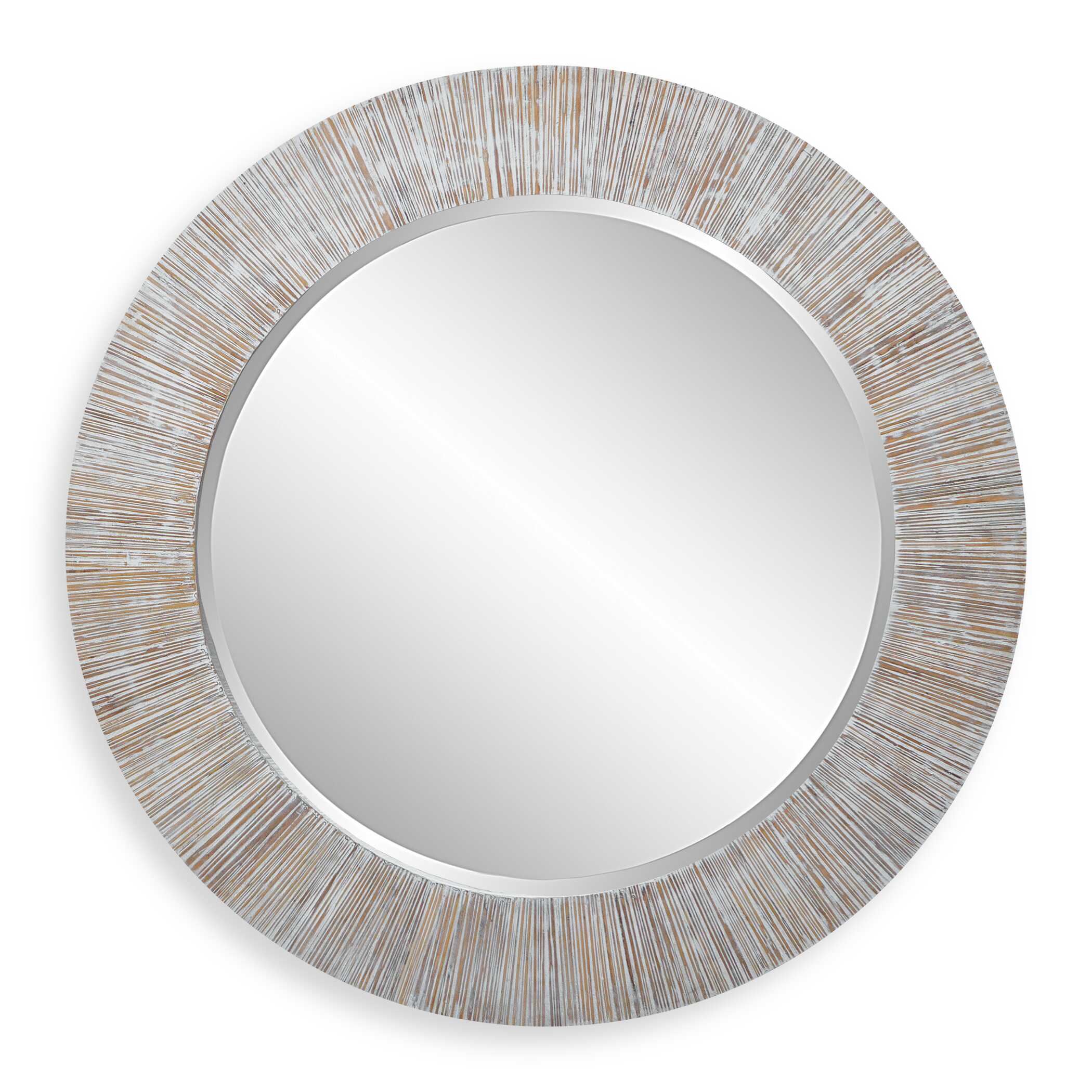 Repose Whitewash Round Mirror
