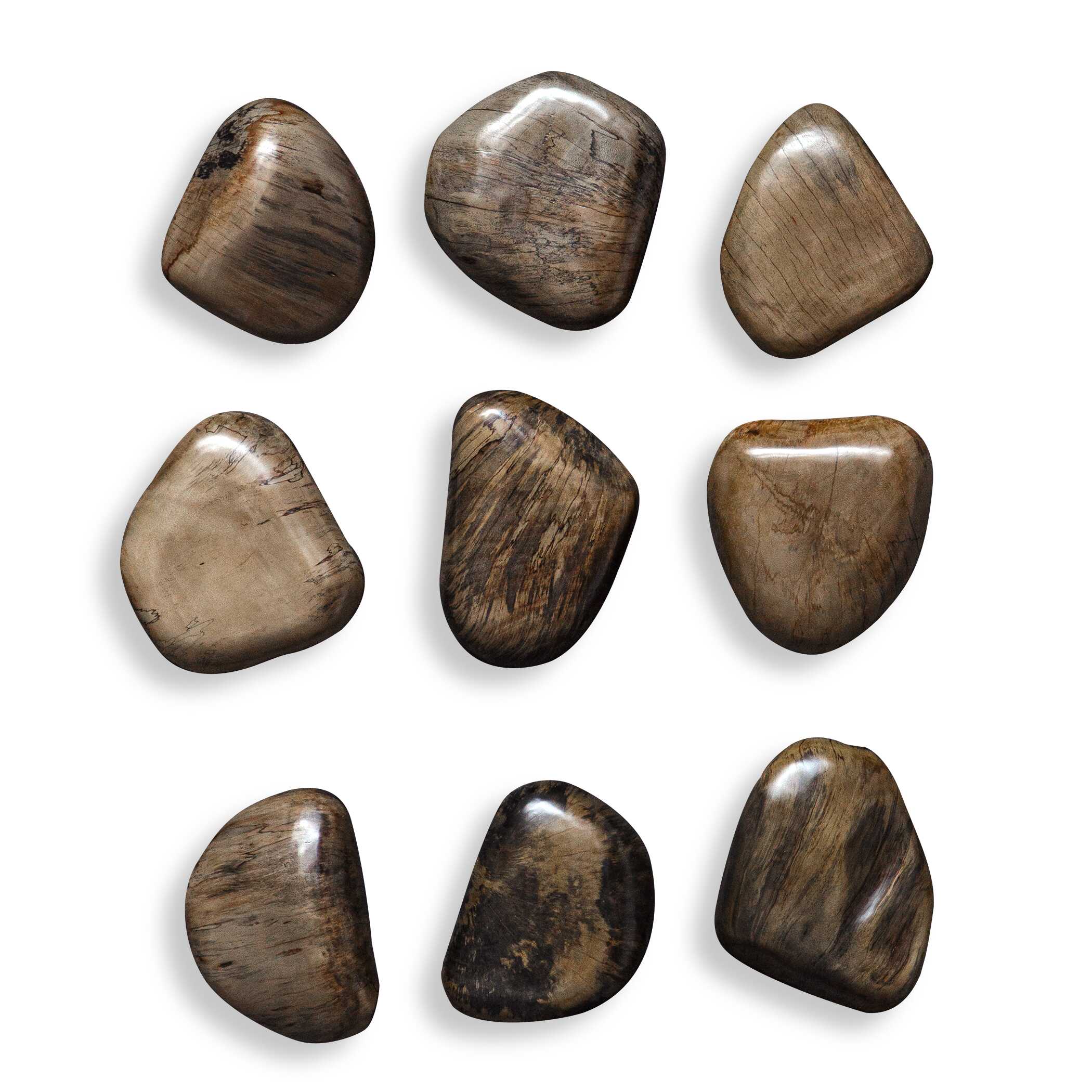 Pebbles Walnut Wood Wall Decor Set/9