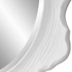 Sea Coral White Round Mirror