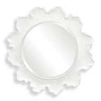 Sea Coral White Round Mirror