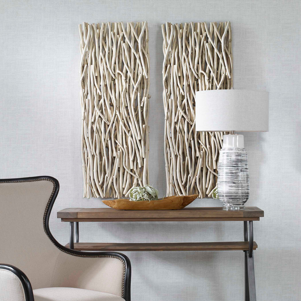 Gathered Teak Bleached Wood Wall Decor