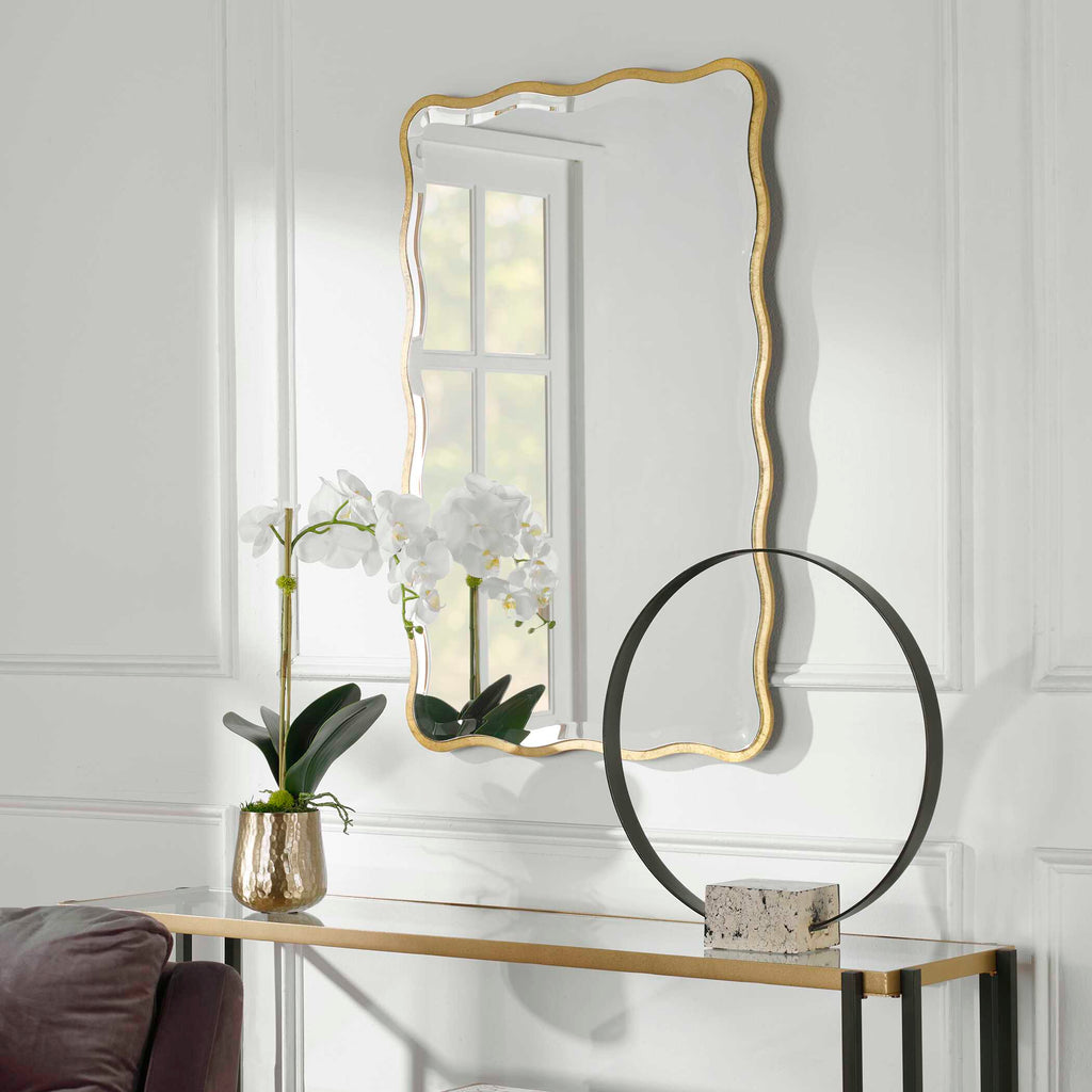 Aneta Gold Scalloped Mirror